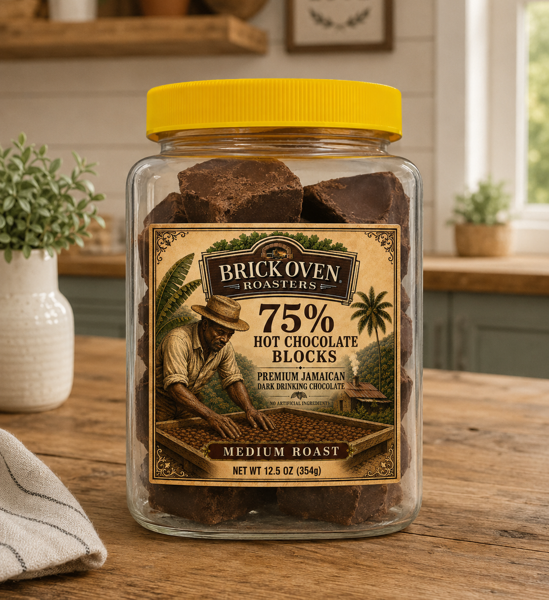 1 JAR - 75% Premium Jamaican  Hot Chocolate Blocks image 2
