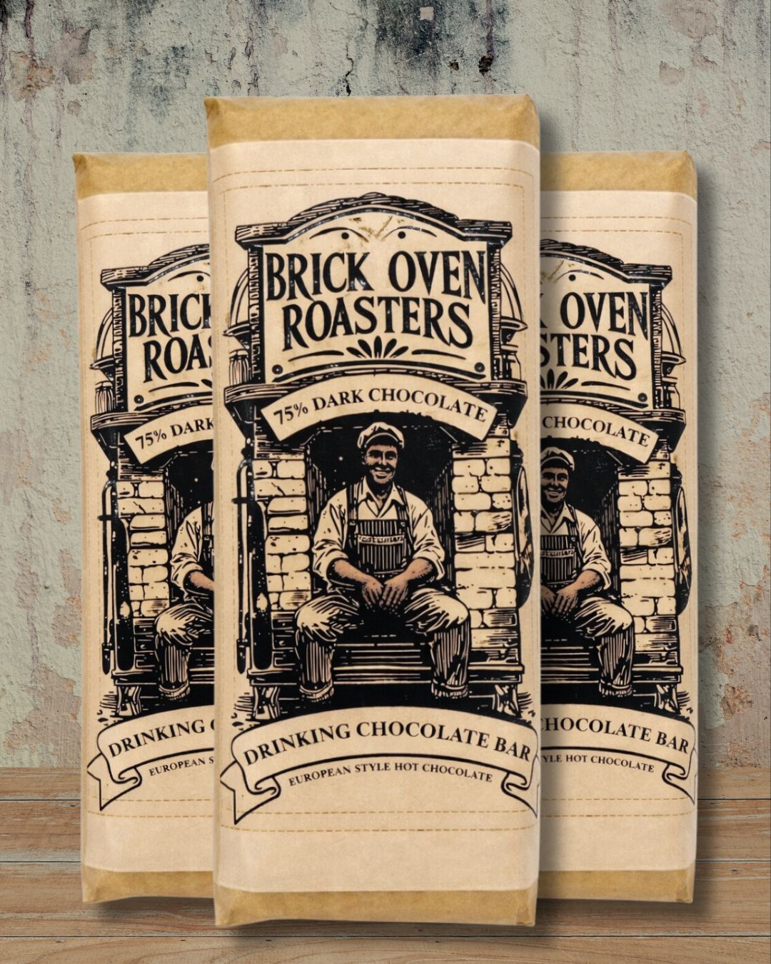 3 Packs 75% Dark Drinking Hot Chocolate Bars