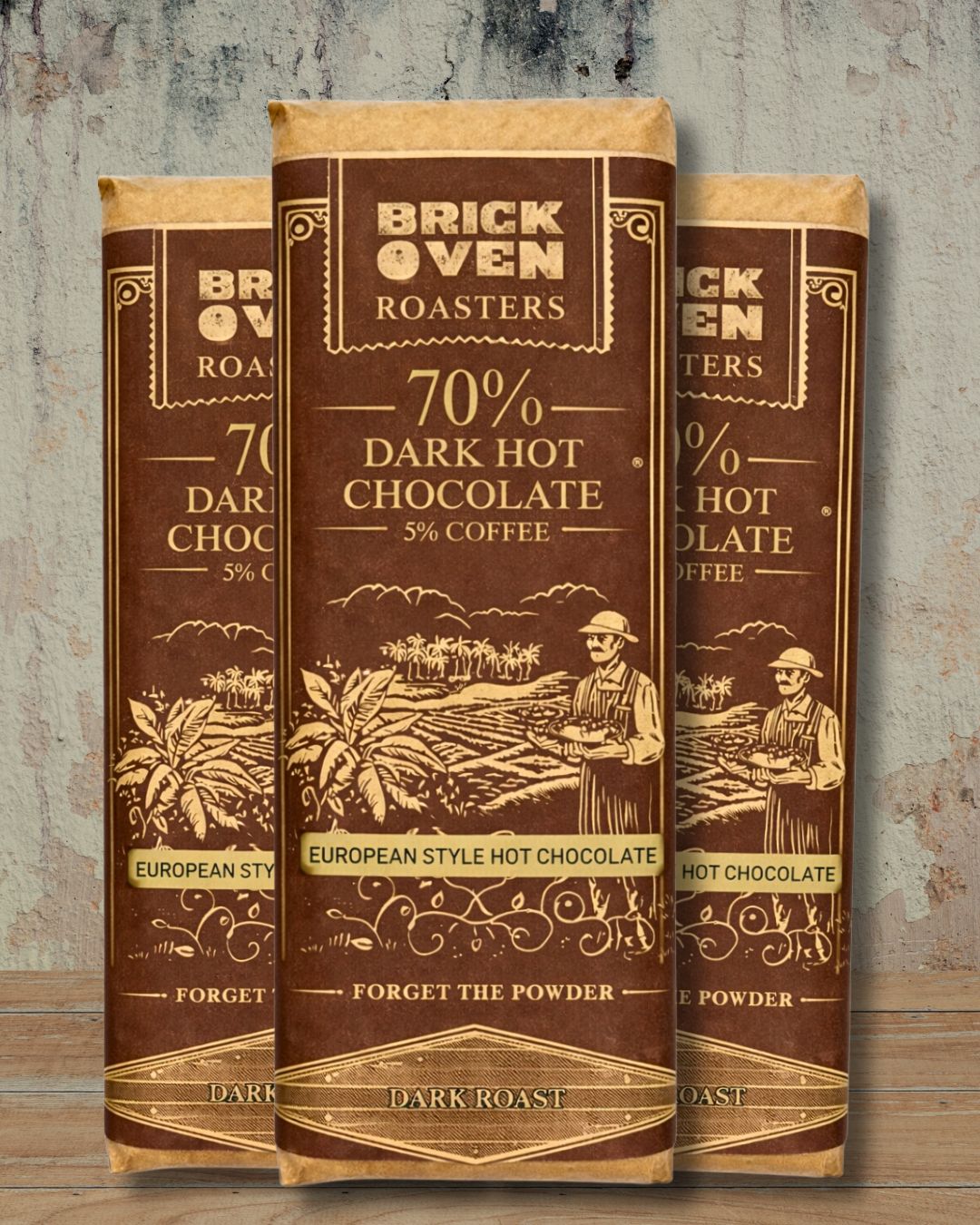 3 Packs 70% Dark Drinking Chocolate & Coffee Bars